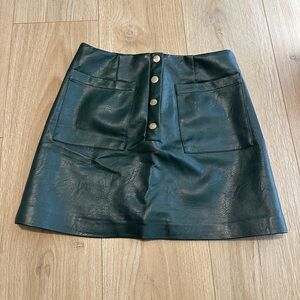 Forever 21 Dark Green Leather Mini Skirt
